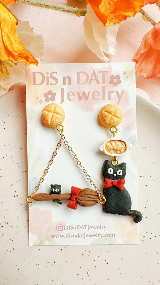 Jiji & Broom Asymmetrical Clay Earrings
