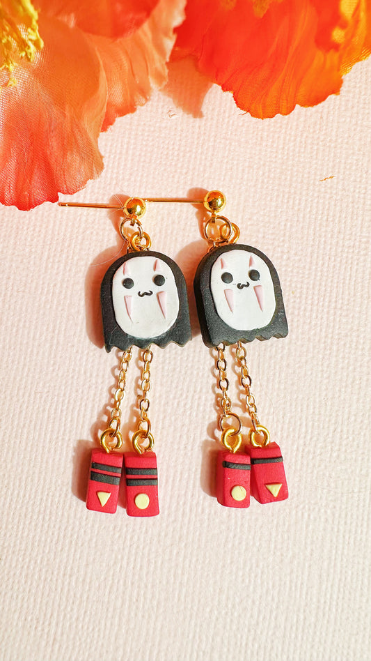 No-Face Lantern Chain Earrings