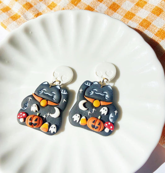 Halloween Spooky Cat Earrings