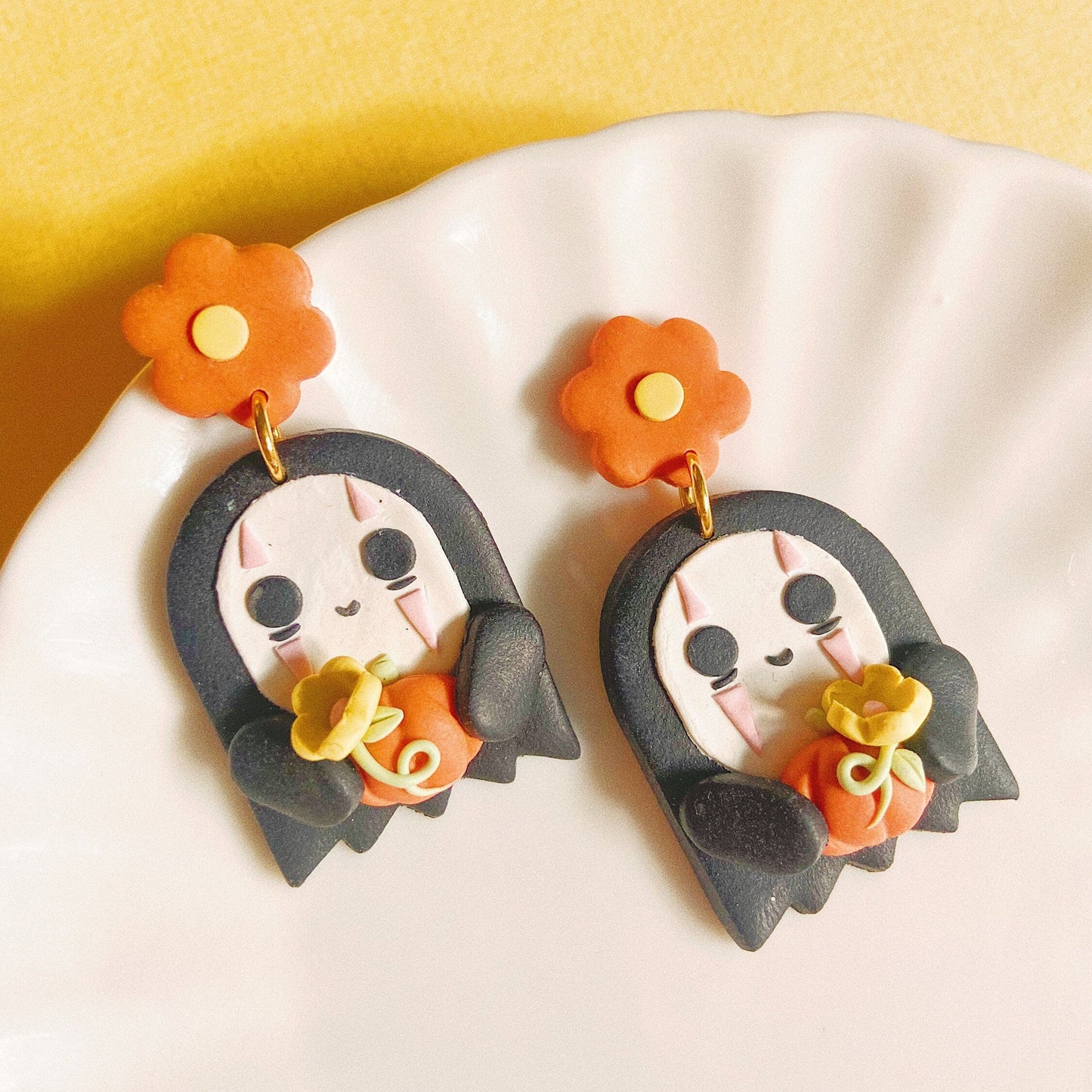 No Face Ghibili SpiritedAway Earrings
