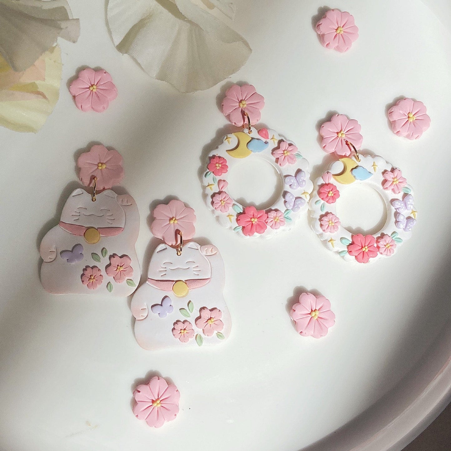 Cherry Blossom Wreath Earrings