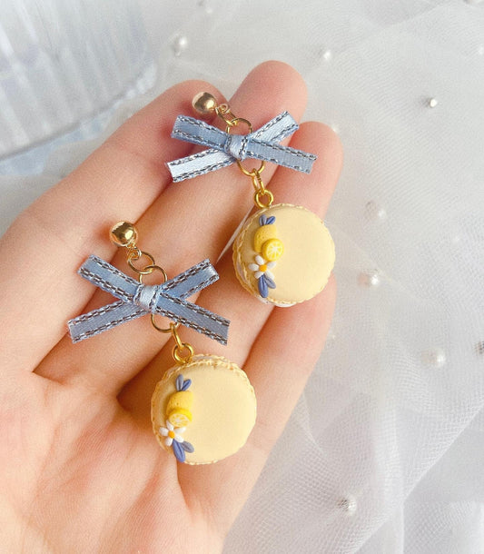Lemon Macaron Miniature Earrings