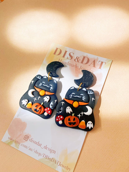 Halloween Spooky Cat Earrings