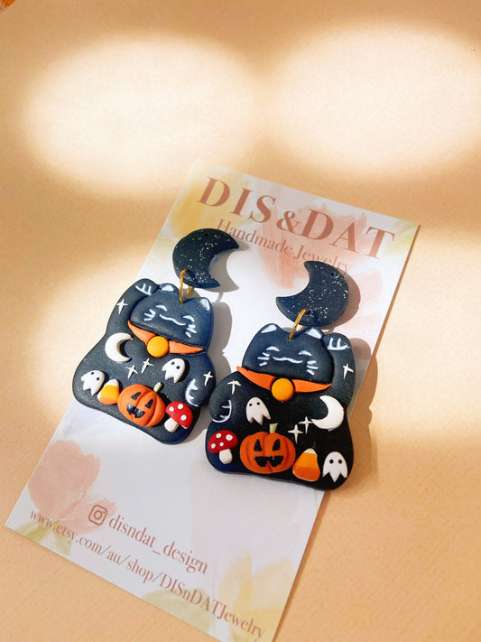 Halloween Spooky Cat Earrings