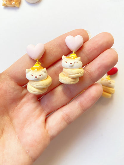 Shiba Soufflé Pancake Clay Earrings