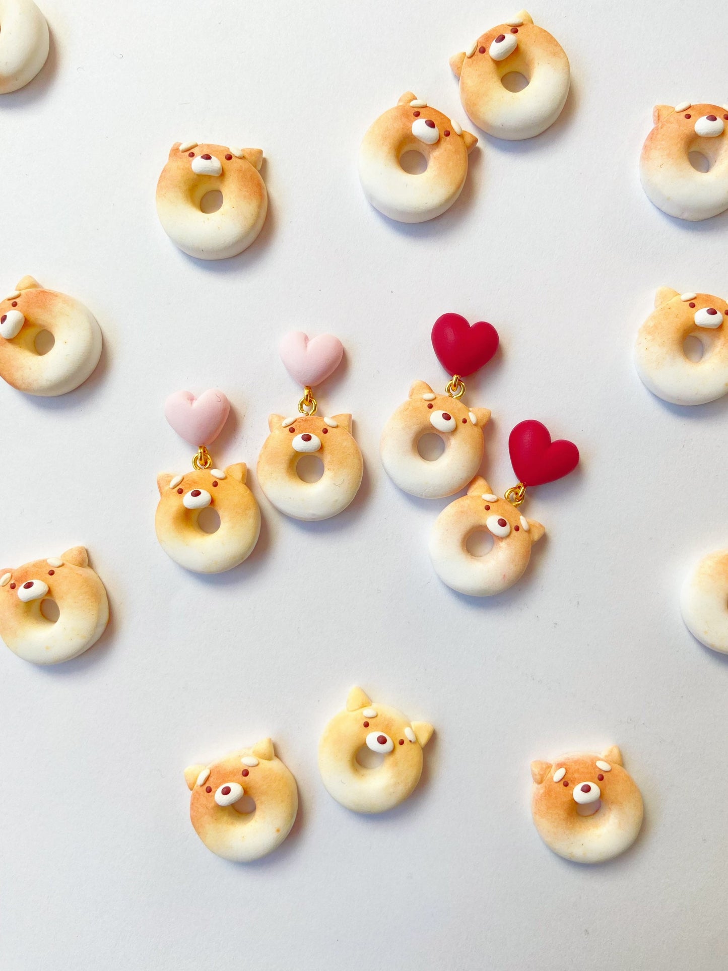 Shiba Donut Clay Earrings