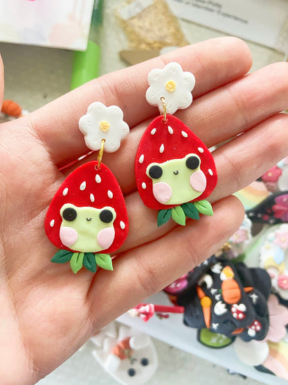 Strawberry Frog Earrings