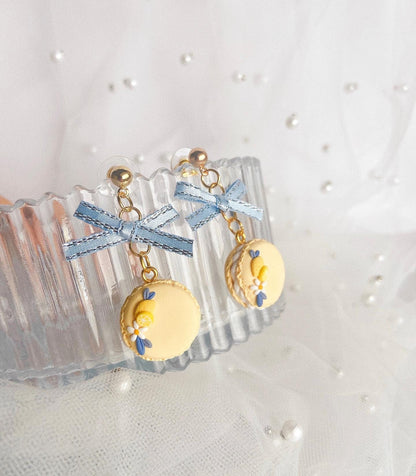 Lemon Macaron Miniature Earrings