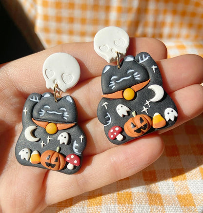 Halloween Spooky Cat Earrings