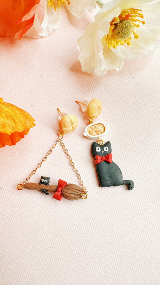 Jiji & Broom Asymmetrical Clay Earrings