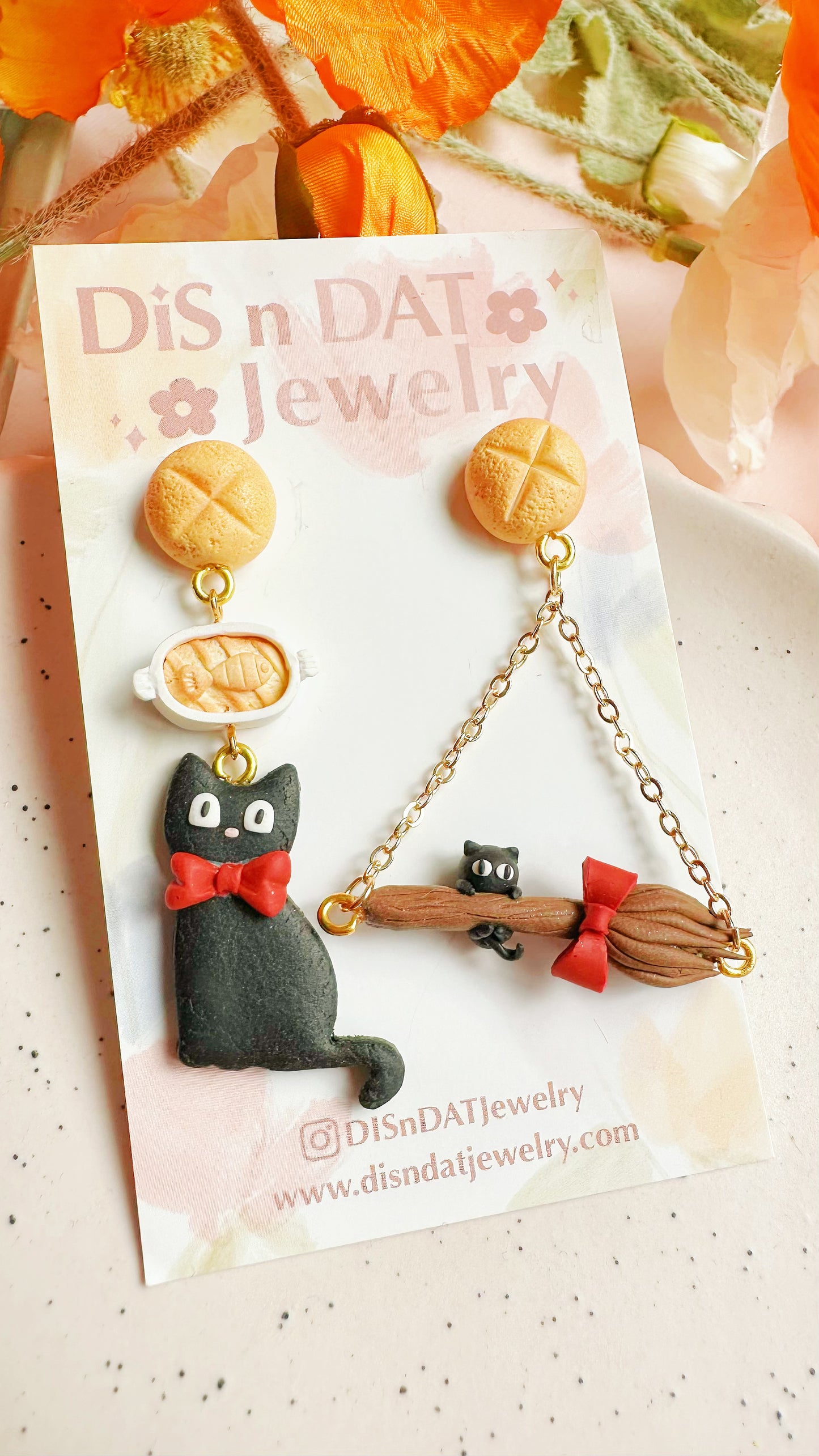 Jiji & Broom Asymmetrical Clay Earrings
