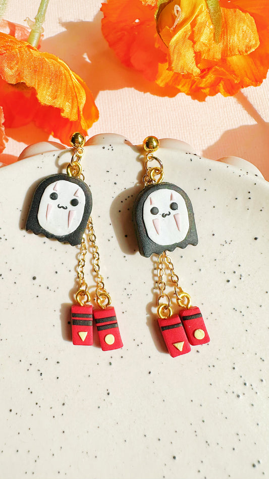 No-Face Lantern Chain Earrings