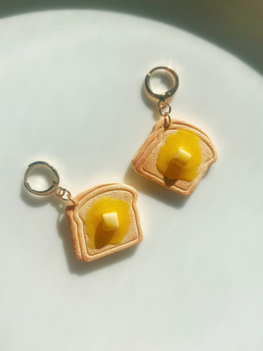 Honey Butter & Strawberry Cream Toast Miniature Earrings
