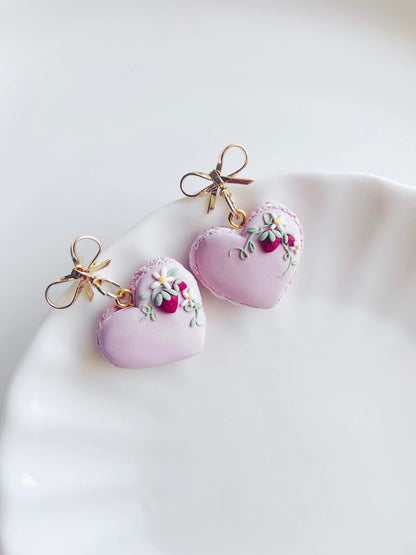Strawberry Miniature Macaron Earrings
