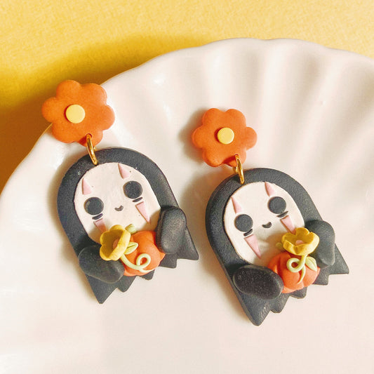 No Face Ghibili SpiritedAway Earrings