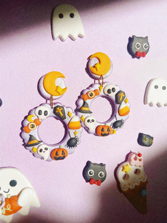 Halloween Wreath Earrings