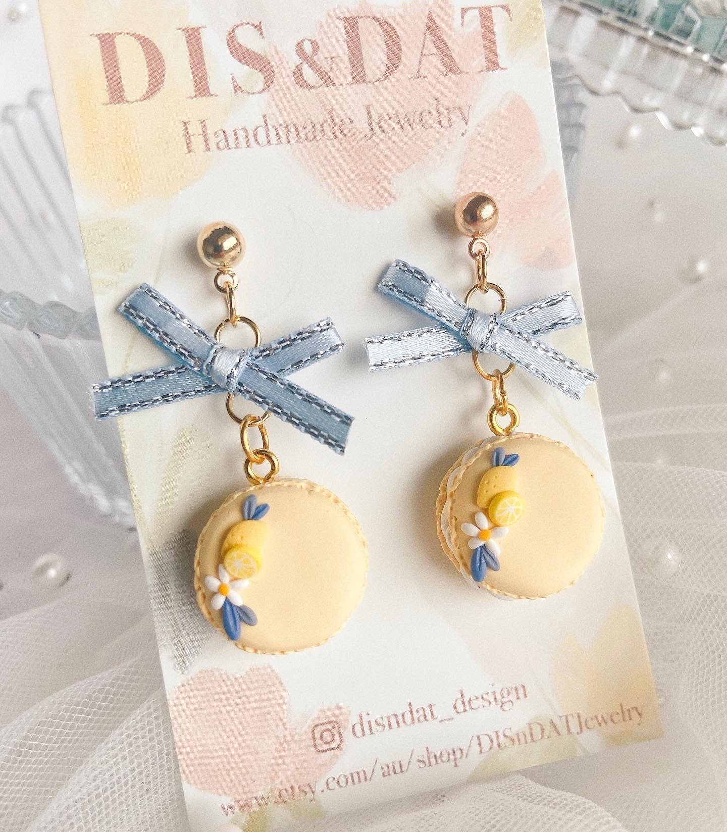 Lemon Macaron Miniature Earrings