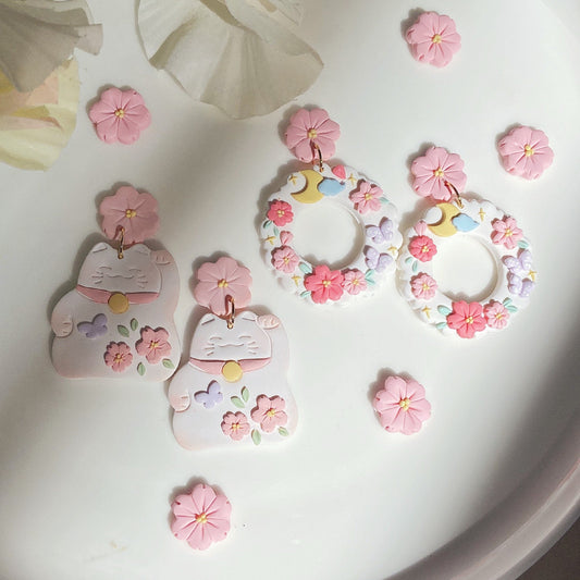 Cherry Blossom Wreath Earrings