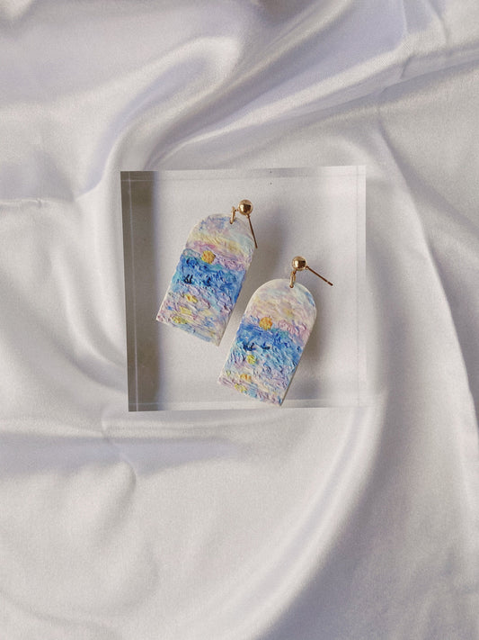 Monet's Sunrise Clay Painted Earrings