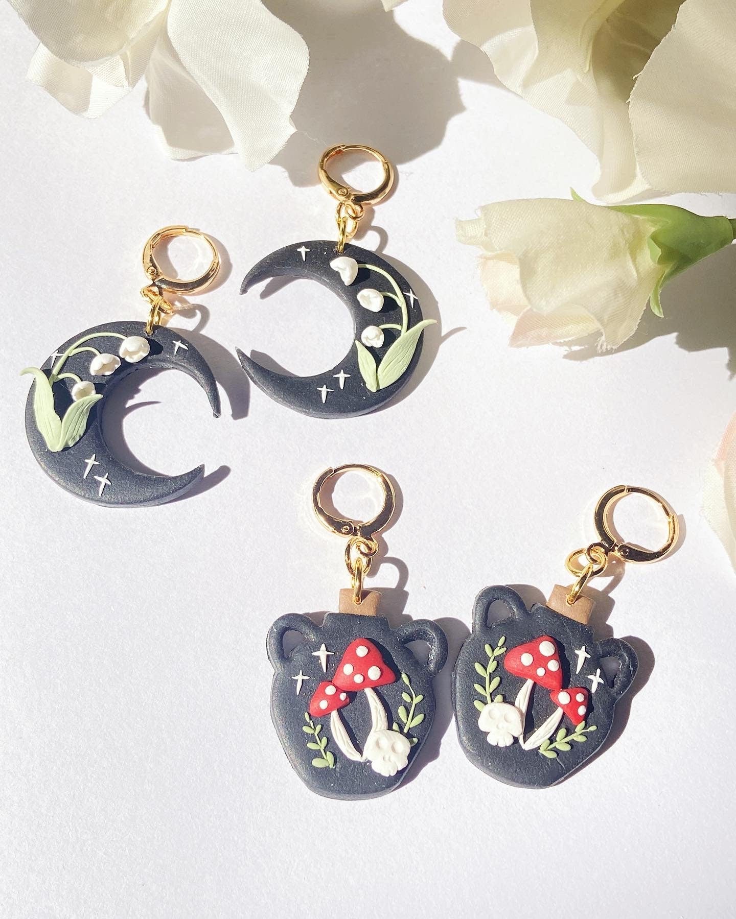 Mushroom Poison Pot Halloween Earrings