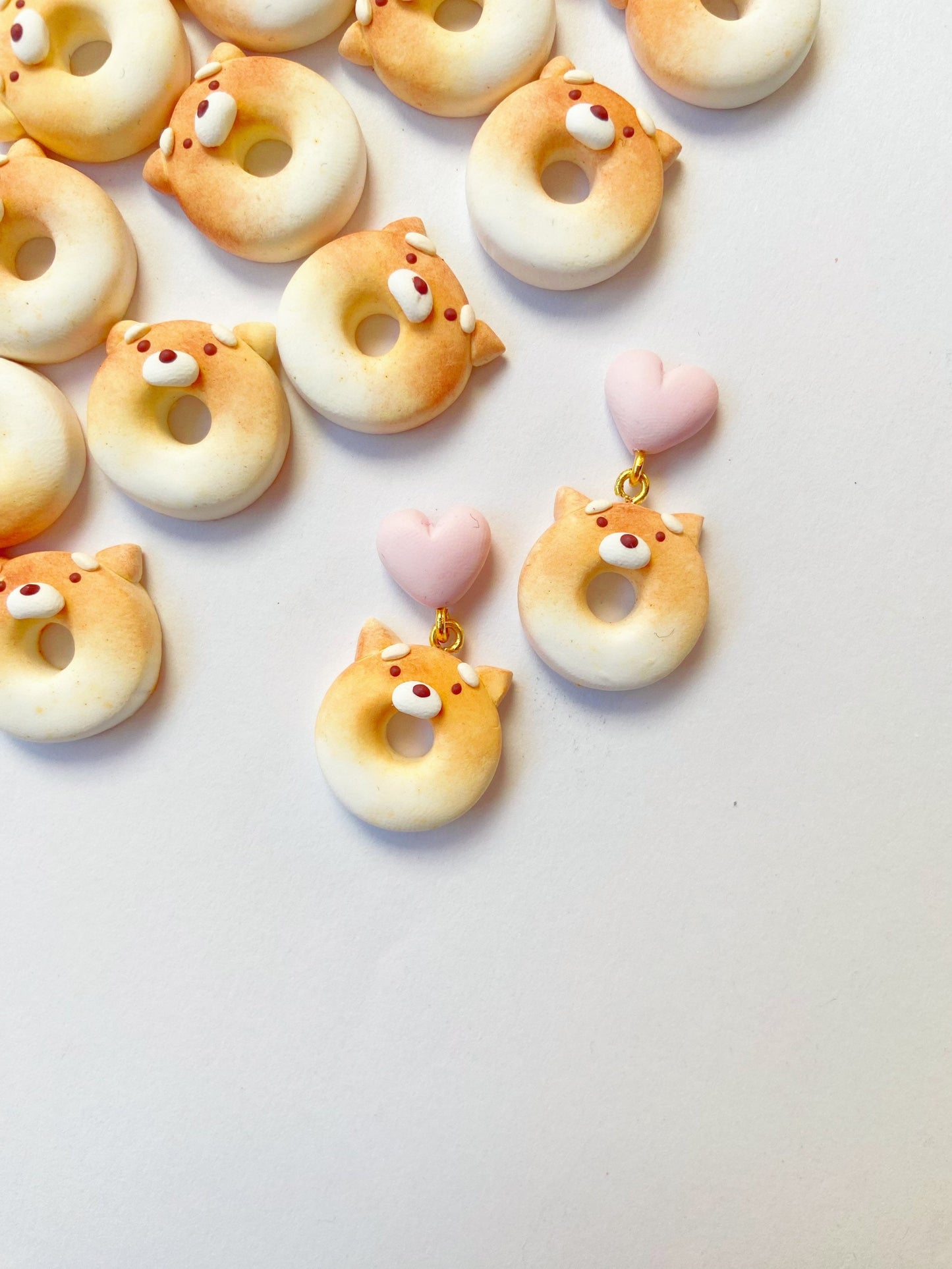 Shiba Donut Clay Earrings