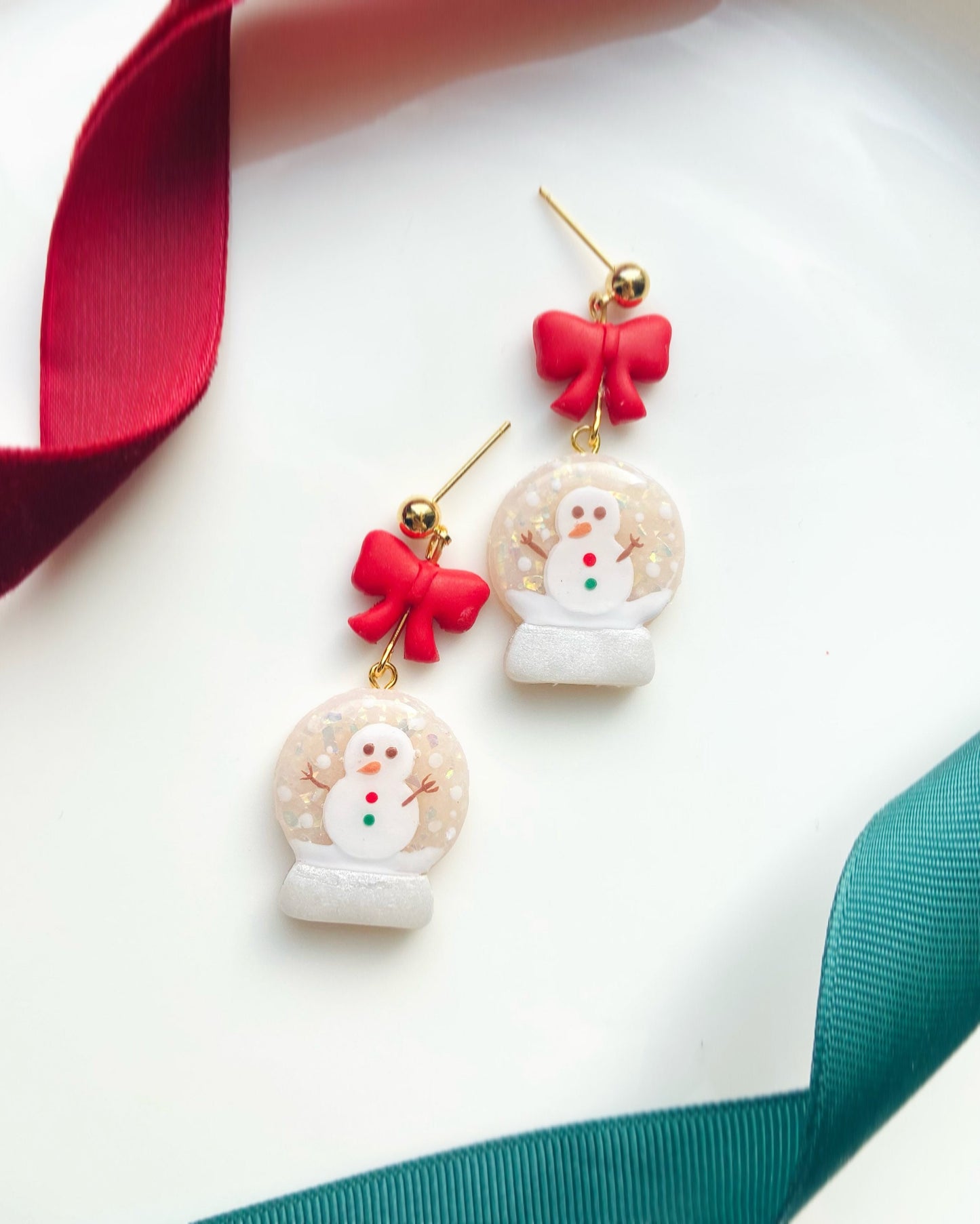 Snow Globe with Snowman Earrings