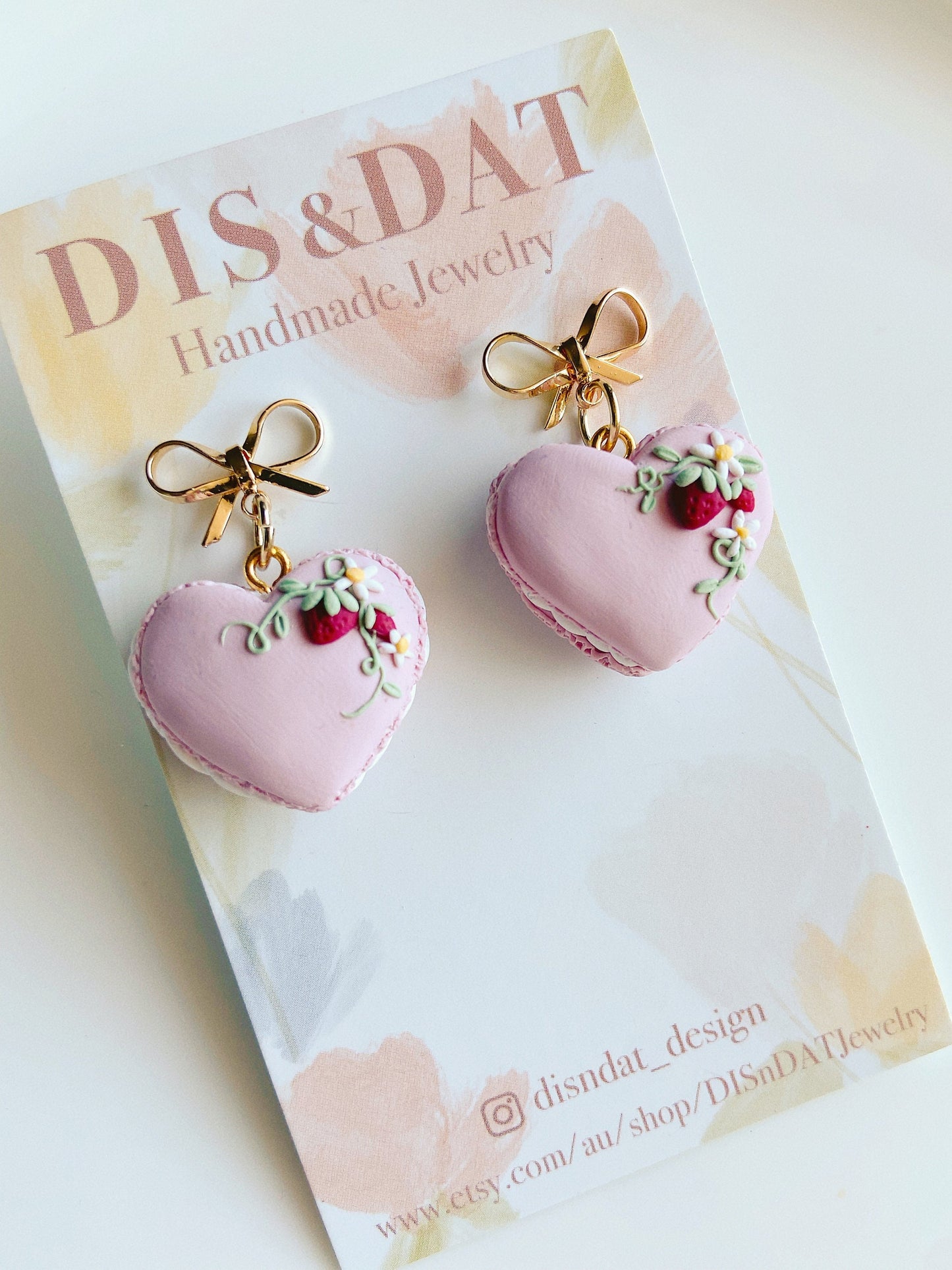 Strawberry Miniature Macaron Earrings