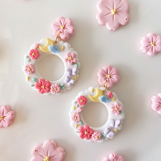 Cherry Blossom Wreath Earrings