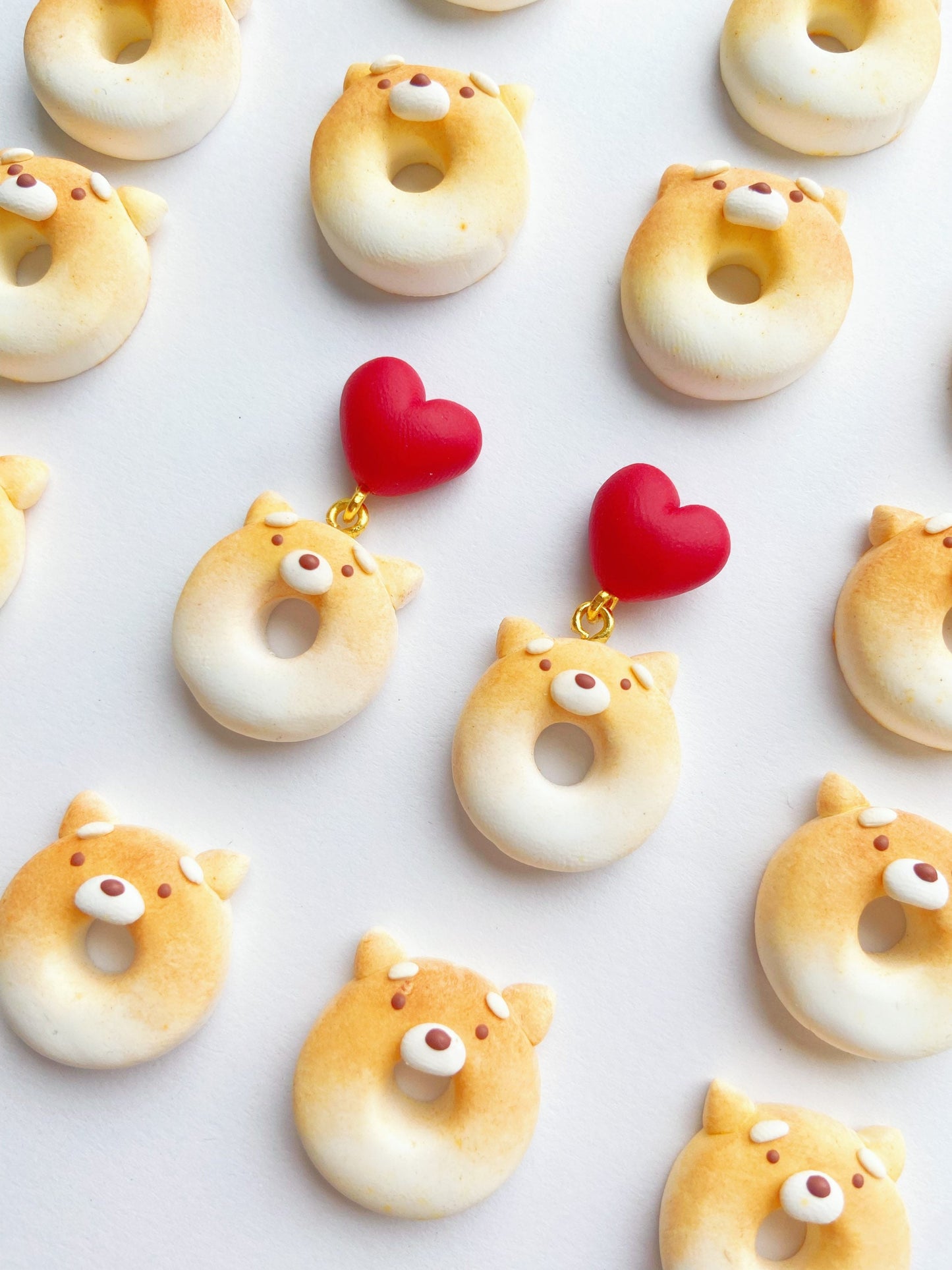 Shiba Donut Clay Earrings